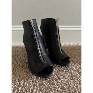 Women’s size 8 black zip up open toe heels